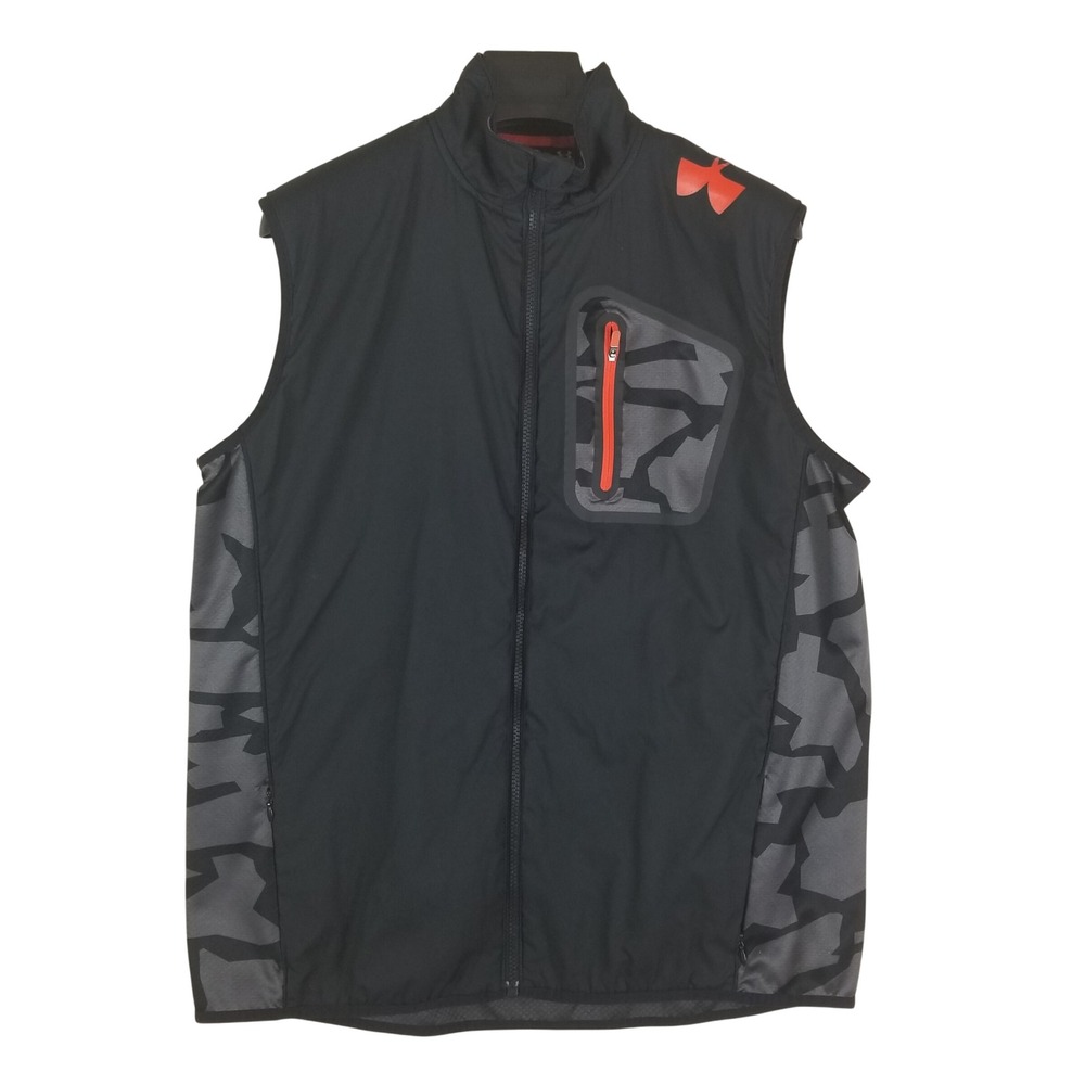 Under Armour Combine Vest Mens XL Black Gray Camo Full Zip Training‎ 1253011